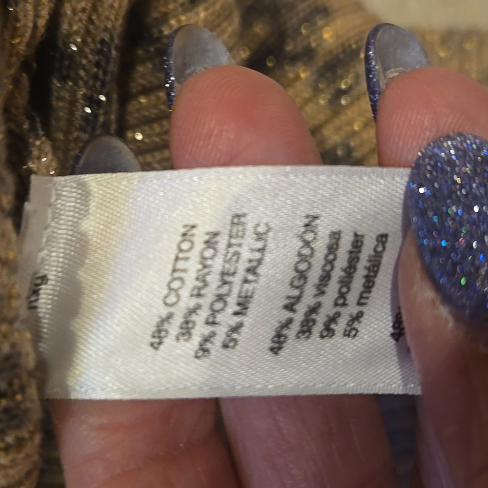New Chico's Animal Print Sequin/Metallic Accent Vneck Sweater - Picture 8 of 9